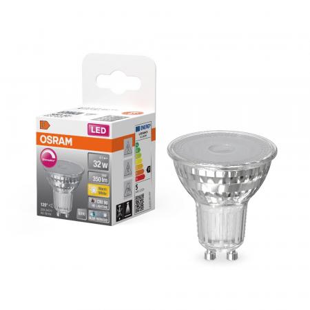 Osram GU10 LED Strahler Superstar Plus PAR16 HD LIGHTING 120° dimmbar 2700K 4,1W wie 32W CRI90  - sehr gute Farbwiedergabe